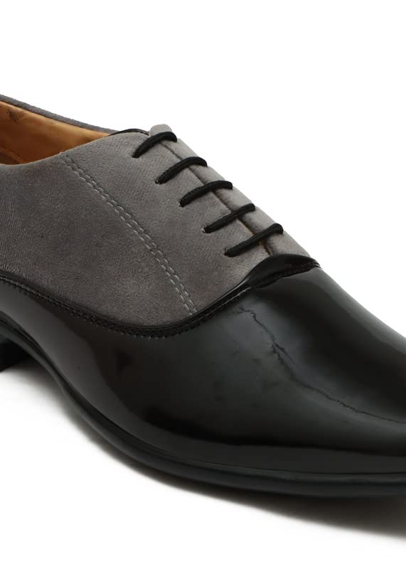 Image of Elga Men Patent Leather Formal Laceup Dress Shoe