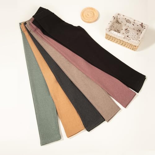 6 Pack Toddler Girl Solid Leggings Soft Comfortable Ankle Length Leggings Kids Stretchy High Waist Pants2