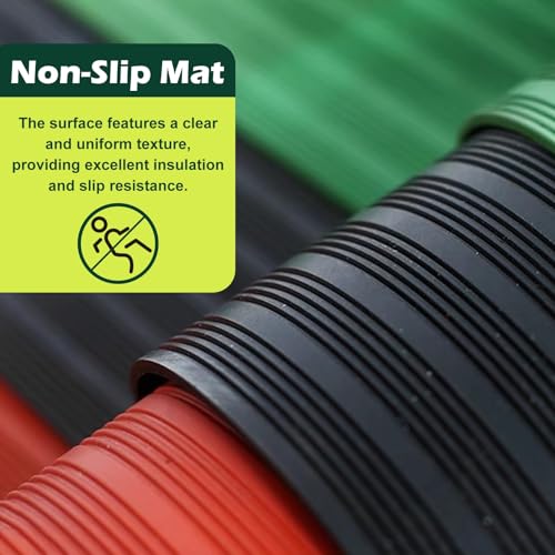 Tapis de sol antidérapant haute tension vert en caoutchouc premium pour tableau 6 kV