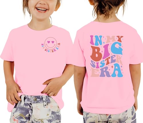 Image of Toddler Big Sister Shirts in My Big Sister Era Girl Graphic T-Shirt Casual Toddler Infant Girls Outfits
