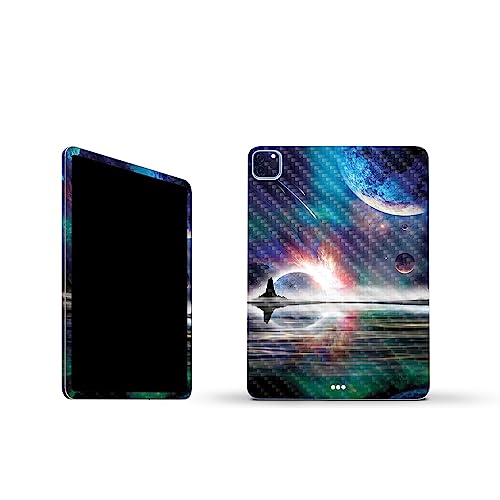 Image of MightySkins Carbon Fiber Skin Compatible with Apple iPad Pro 11 inch M2 4th Gen (2022) Full Wrap Kit - Space Horizon | Protective, Durable Textured Carbon Fiber Finish | Easy to Apply | Made in The USA