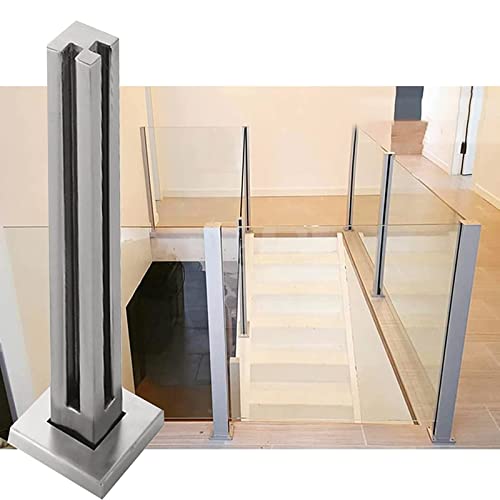 Barandilla de Vidrio para escaleras con poste de acero inoxidable de 130 cm