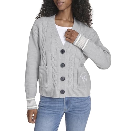 Image of Tommy Hilfiger Women's Boxy Varsity Cable Cardigan