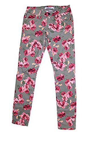Vigoss Big Girls Stretch Floral Straight Leg Skinny Jean