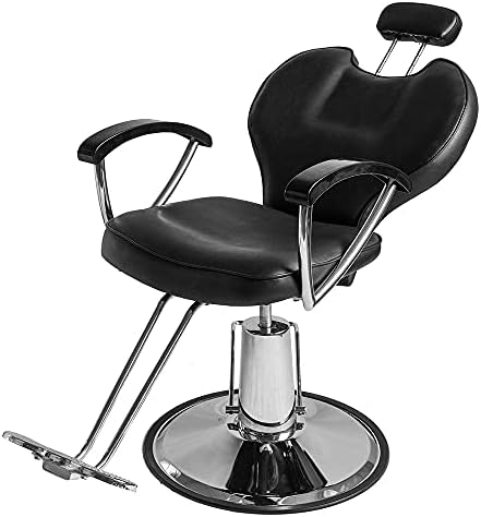 SBSNH Hair Beauty Equipment Barber Chair Professional Portable Hydraulic Lift Man Barber Chair Black Salon furniture