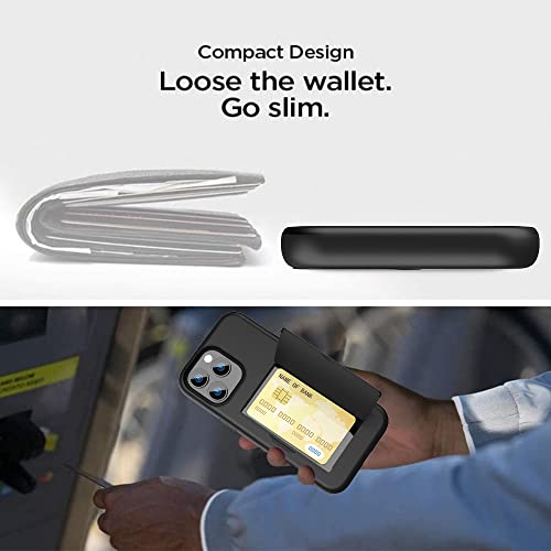 Coque iPhone 15 Pro avec porte-cartes étui protection robuste noir - 4