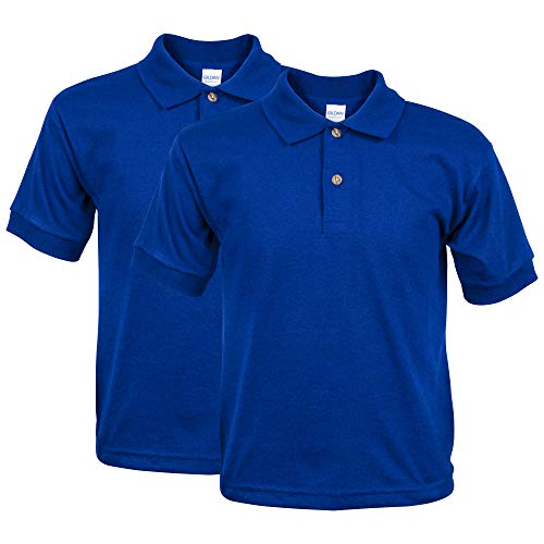 Gildan boys Jersey Polo, 2-pack Polo Shirt, Royal, X-Large US