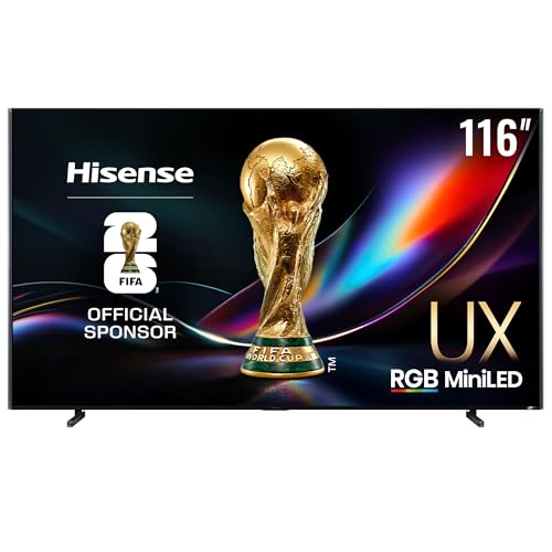 Image of Hisense 116-Inch Class Premium UX Series RGB-MiniLED 4K UHD HDR Google Smart TV(116UX, 2025) - RGB Backlight MiniLED, Up to 8000 nits, 3D Color Master Pro, Native 165Hz Panel, 6.2.2 CineStage X