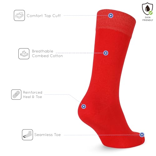 Image of Mysocks Unisex Extra Fine Combed Cotton Crew Socks |5 Pairs Set | Seamless Toe | Make Your Steps Enjoyable