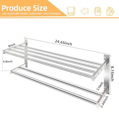 Taaji-Towel-Racks-for-Bathroom-24-inch-2-Tier-with-Towel-Bars-Brushed-Stainless-Steel-Towel-Rack-with-Shelf-Bathroom-Shelf-for-Towels-Storage-Wall-Mounted