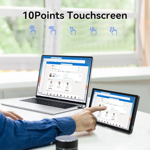 Image of 10.1inch Touchscreen Portable Monitor, HDR 1366x768P 60hz 400cd /m 99% sRGB HDMI USB-C Small Monitor for Switch Xbox PS4 /5 Laptop Raspberry pi
