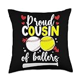 Proud Cousin Of Ballers Baseball Softball Cousin Throw Pillow