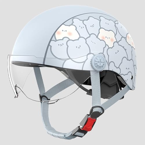 Casco De Moto Abierto para Niños Y Niñas, Homologado Según La Norma ECE 22.06, para Niños De 3 A 16 Años, 50-56 Cm G,50-56cm