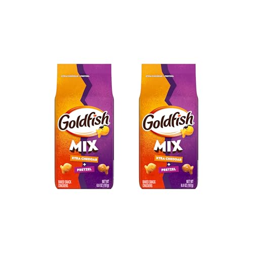 Goldfish Mix Flavor Blasted Xtra Cheddar + Pretzel Crackers, 6.6 Oz (2 Pack)