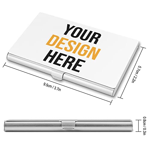 Custom Business Card Case, Personalized Add Text/Image/LOGO Design Business Card Holder ,Slim Aluminum Pocket Name Card Case Organizer for Men Women 3.7 x 2.2 Inch2