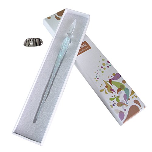 Glass Dip Pen Vintage Handmade Glass Signature Pen Elegant Crystal Dip Sign Pen