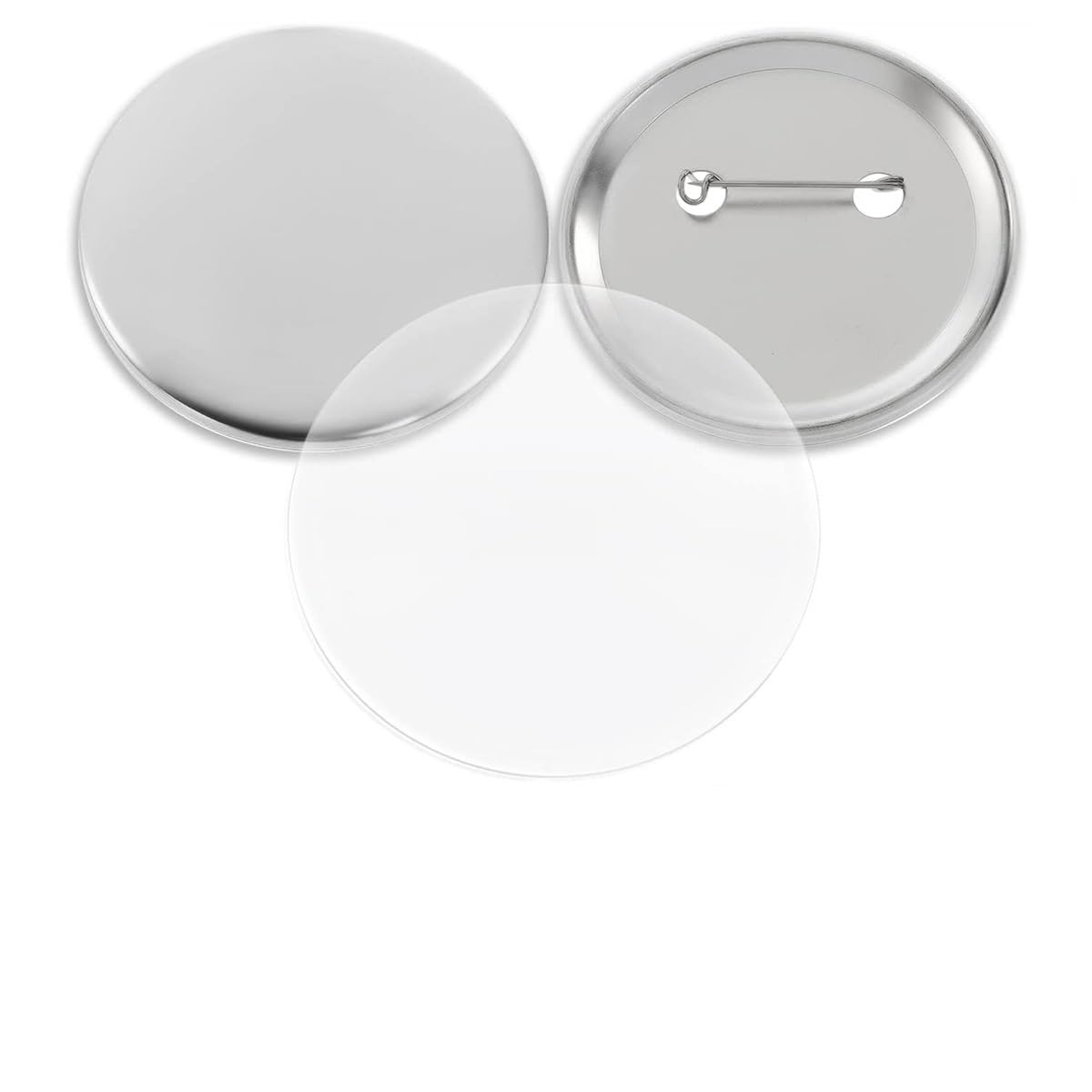 100 Set Blank Badge Button Maker Parts, 32MM Metal Button Badge Parts DIY Badges Pin
