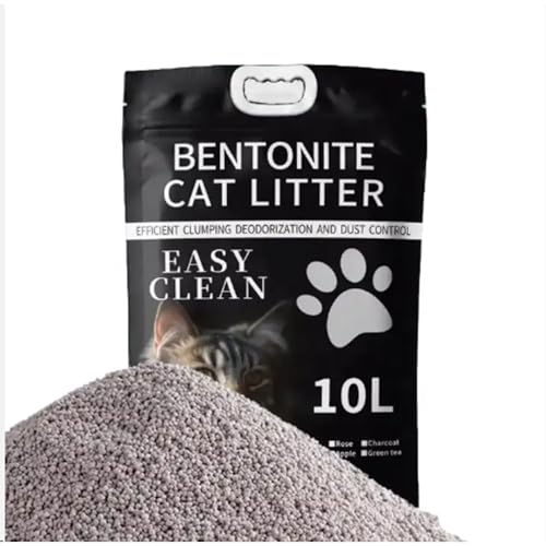 Arena aglomerante para Gatos de Benetonita con Carbón Activo y Arma de Lavanda, 10L, Materias primas 100% Naturales. Aglomeracion rapida SIN Polvo.