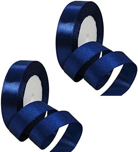 2 Rolls Green Ribbon 15mm for Gift Wrapping 22M, Double Sided Green Satin Ribbon 15mm Thick Fabric Ribbon for Crafting Cake Ribbon,Hair Bow Ribbon,Balloon,Christmas Decoration,Wedding Car Ribbon