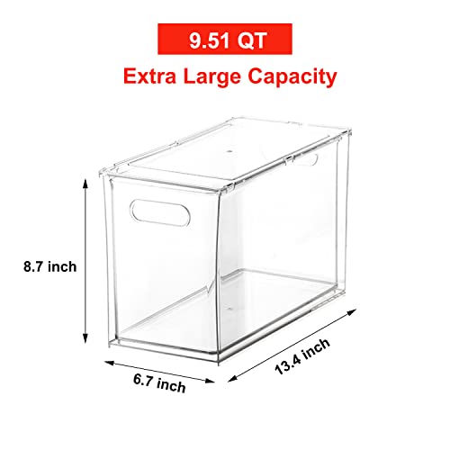 Taiuloo Refrigerator Organizer Bins With Pull-Out Drawer, Large Stackable Fridge Drawer Organizer Set With Handle, Bpa-Free Clear Storage Cases For Freezer Cabinet Pantry Makeup Kitchen Organization #TOP1