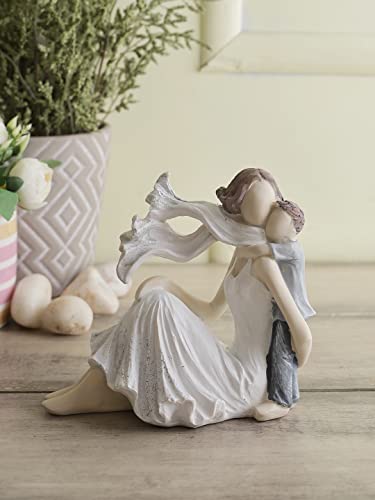 Image of CraftVatika Mother and Baby Son Statue Showpiece, Handmade Mother and Child Sculpture for Home Decor, Birthday Gift, Table Top, Mother's Day, All Occasion (5.5x2.8x5.4 Inches)