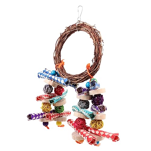 GANAZONO Parrot Bird Swing Plaything for Cage Easy to Install for Parakeets Cockatiels Lovebirds Encourages Exercise Coordination