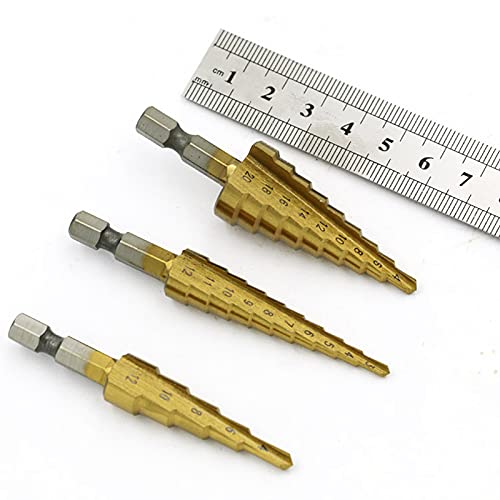 Hss Steel Step Drill Bits 3-12mm 4-12mm 4-20mm Step Cone Cutting Tools Steel Wood Metal Drilling Power Set 1Pcs