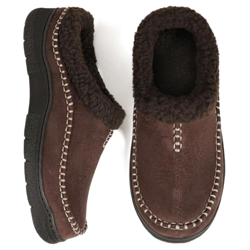Image of Zigzagger Men's Slip On Moccasin Slippers Indoor Outdoor