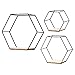 Cowhilan Forma de Hexágono Marco de Metal Baldas Flotantes para Baño/Sala de Estar/Cocina/Oficina/Dormitorio/Estudio/Pasillo (Juego de 3, Grande/Medio/Pequeño)