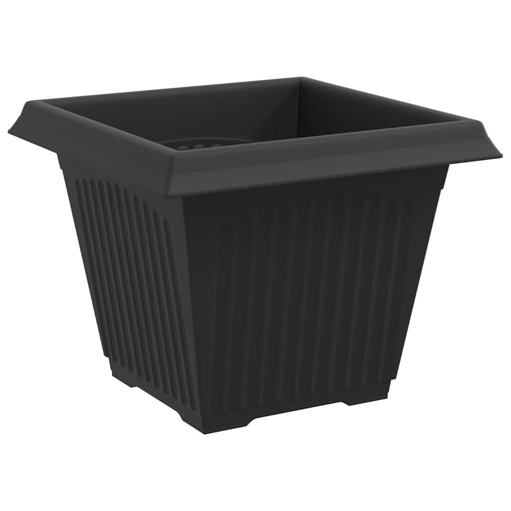 6er Set Quadratischer Blumentopf Schwarz 38x38x30 cm, Moderner Pflanzkübel aus Kunststoff für Außen und Innen, Wetterfester Pflanztopf für Garten Balkon und Terrasse