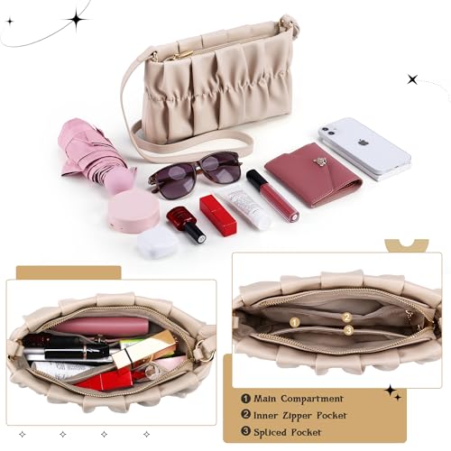 Shoulder Bag for Women,Leather Crescent Crossbody Bags Hobo Handbag Designer Purse with Adjustable Strap3