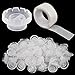 Lash Glue Ring Glue Cup [200PCS] with 2 Slots for Lash Extension Supplies, Lash Glue Holder, Blossom Ring Cup with 2 Rolls Glue Point, Volume Fan Eyelash Extensions Supplies, Lashing Supplies Kit