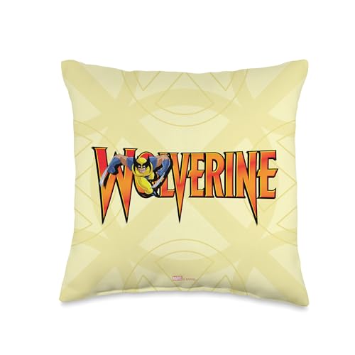 Coussin Wolverine Marvel X-Men retro taie décorative carrée multicolore 16x16