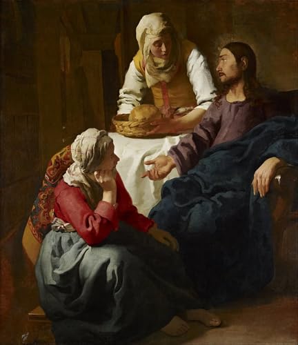 Tableaux graffiti Vermeer Christ chez Marthe poster street art moderne salon 60x90cm
