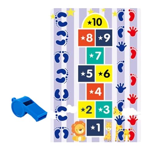 Hop And Count Teppich, Hop And Count Matte - Rutschiger Hopfenteppich | Lustiger pädagogischer Spielzimmerteppich für Kindertagesstätten, Kinderzimmer, drinnen und draußen, Spielteppich für Kinder für