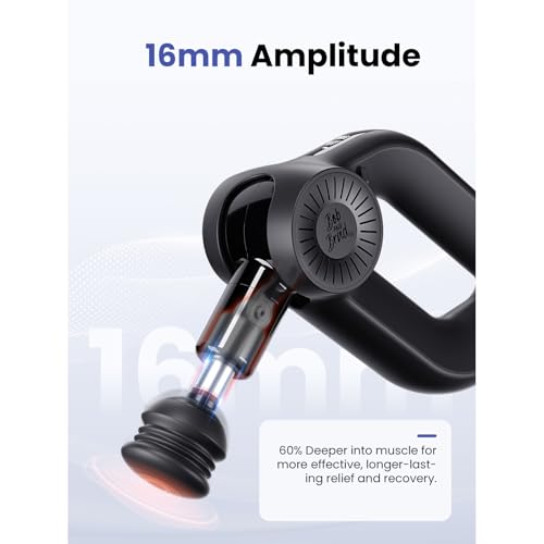 BOB AND BRAD D6 Pro Massage Gun Deep Tissue Percussion with 16mm Amplitude, Professional Muscle Massager for Athletes Pain Relief, Quiet Electric Back Massager, Gifts for Him