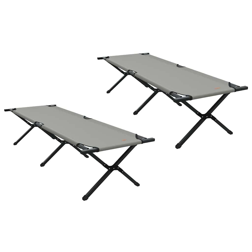 Solivagant Klapp Schlafbett fürs Camping 2 pcs Grau 193 x 69 x 45 cm, Outdoor-Aktivitäten,Camping Wandern,Camping-Möbel,Feldbetten, 7.95 kg-42003183