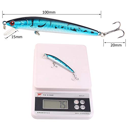 FNAPE Angelköder 10er Set, 10CM 7.5G Kunstköder Raubfisch Raubfischköder Oberflächenköder Swimbait Wobbler Köder Rotierender Schwimmköder Süßwasser Salzwasser Barsch Forelle Hecht Zander