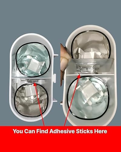 Image of Wall Mounted Toothbrush Holder for Bathroom with 3 Cups | Dustproof Toothbrush Organizer Stand | BPA-Free Bathroom Storage Shelf for Toothbrush, Toothpaste, Comb & Razor | Self Adhesive
