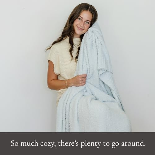 Image of SARANONI Bamboni Luxury Throw Blanket | Oversized Super Soft Plush Home Decorative Comfy Blankets for Couch or Bed | Sky Blue - X-Large 60 inch x 80 inch