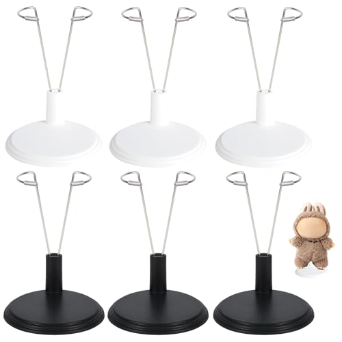 deegbbyi - deegbbyi 6 Pièces Support de Poupées, 7-9cm Présentoir de Poupée Réglable, Support de Poupée en Plastique, Solide Et Antidérapant, pour Décoration Dans Vitrines, Bureaux, Chambres, Etc