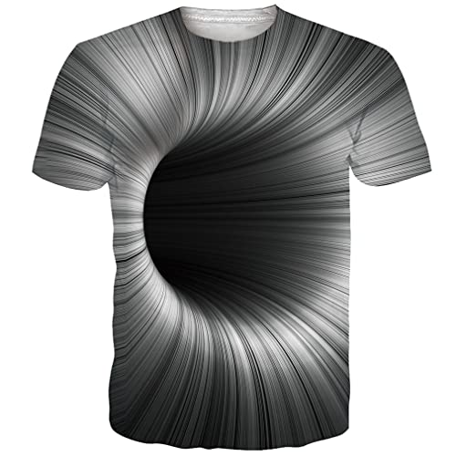 Rave on Friday Unisexe 3D Imprimé Tourbillon T-Shirt été Personnalisé Décontracté à Manches Courtes T-Shirts Hauts pour Hommes Femmes T-Shirt M Cover