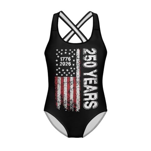 Image of Xpyiqun Swimsuit for Girls One Piece Bathing Suits Size 5-14 Sleeveless Swimwear Cross Shoulder Strap Swimming Wear