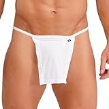 renvena Men Butt Flaunting Fundoshi Underwear Japan Kabuki Cotton Loincloth T-back Thong Sumo Briefs White Small