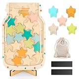 Magnetic Star Jar Reward System for Kids - Classroom & Home Behavior Chart with Stars - Wooden Motivational Jar for Potty Training, Chores, Responsibility