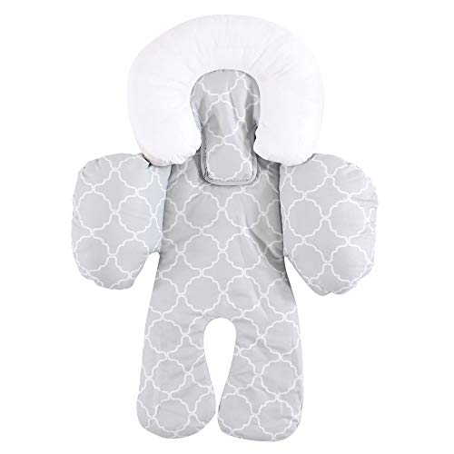 Image of Hudson Baby Unisex Baby Car Seat Body Support Insert, Gray Trellis, One Size