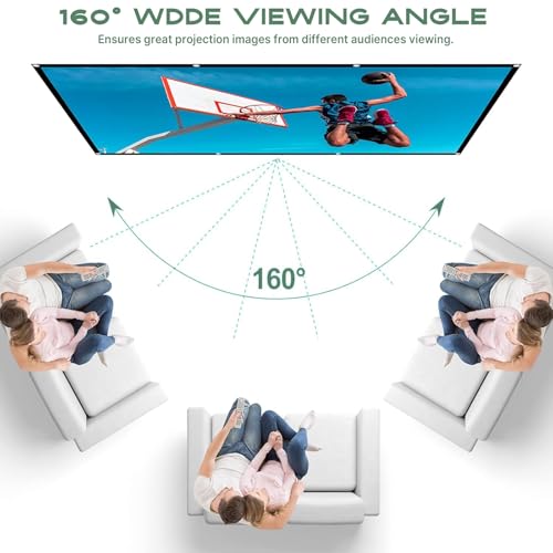 Image of Projection Screen, 4K Movie Projector Screen 16:9 HD Foldable Anti-Crease Portable Projector, Movies Screen for Home Theater Outdoor Indoor Support Double Sided Projection (60 inch)