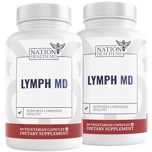 NATION HEALTH MD Lymph MD - Lymphatic Drainage Supplement - with Bromelain Echinacea Burdock Root Dandelion Rutin Kelp & More - Lymph System Support for Women & Men - 120 Capsules