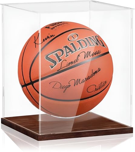 Image of RAPAL 8 x 8 x 8 inch Display Case with 4mm Wooden Base with LED Light for Collectibles SELF Assemble Clear Acrylic Display Box Alternative Glass Case for Display Action Figures Home Storage