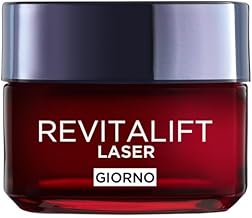 L'Oréal Paris Revitalift Laser Day Face Cream for All Skin Types, Anti-Wrinkle and Anti-Aging, Firmer and Toned Skin, with Hyaluronic Acid, Vitamin C and Pro-Retinol, 50 ml